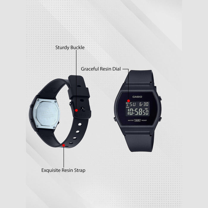 Youth Women Quartz Black Dial Digital Resin Watch D215